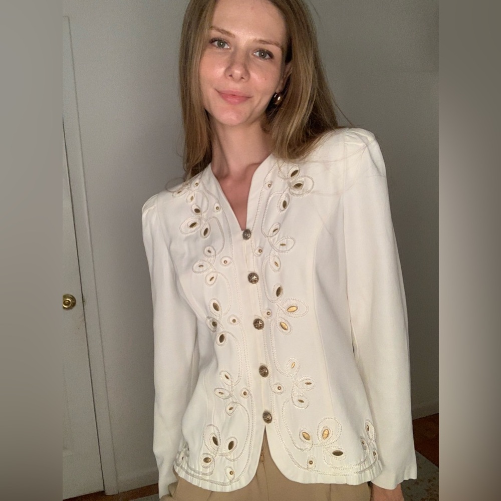Old Money Vintage 80s Jacket with shoulder pads - Picture 12 of 12